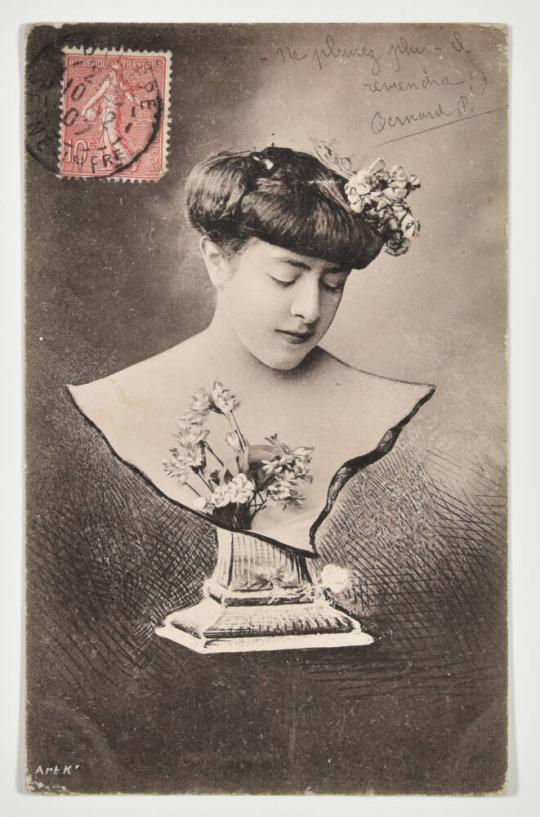 [Photomontage of a Woman as a Sculptural Bust]