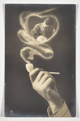 [Photomontage of a Couple Kissing, Rising out of the Smoke of a Pipe]