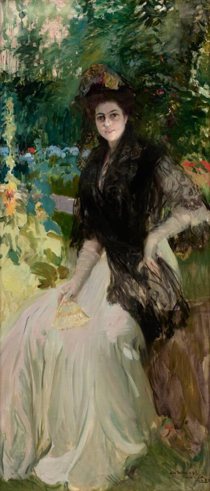 Portrait of María Planas de Gil with a black mantilla