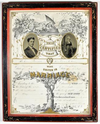 [Marriage certificate for Mr. Levi S. Grinolds and Ms. Charity H. Ackley, Married in Troupspurg, New York]