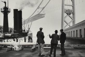 [View of Golden Gate Bridge Under Construction]