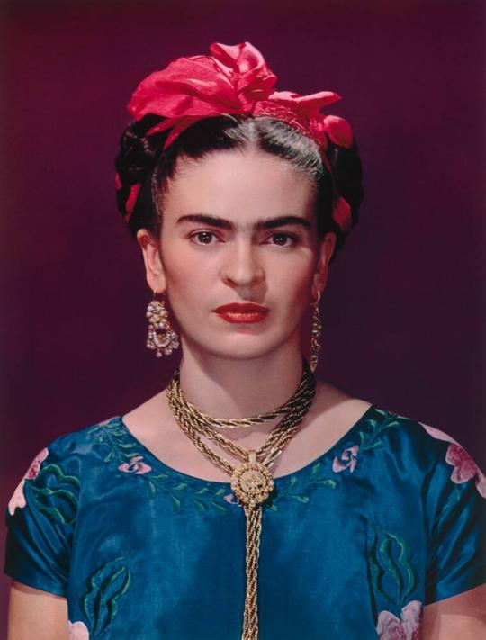 Frida with Blue Satin Blouse, New York