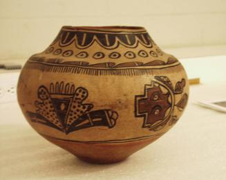 Jar (Olla) with Abstract Feather and Plant Designs