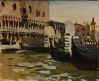 Gondolas off the Doge's Palace, Venice