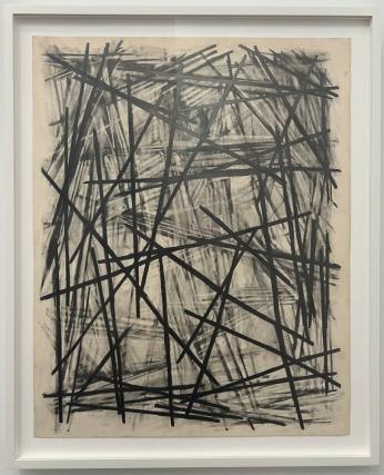 Overall recto, framed