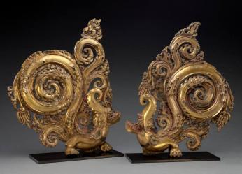 Pair of Makara Finials