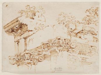Rome: Study of the Entablature of the Temple of Saturn