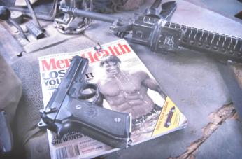 Men's Health magazine and Weapons, U.S. Army Humvee, Ar Ramadi