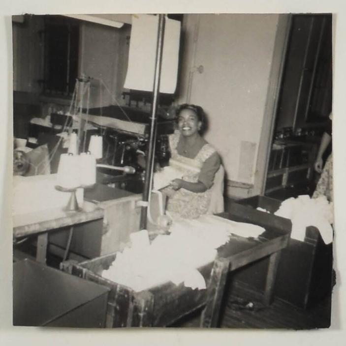 [Woman Working with Fabric]