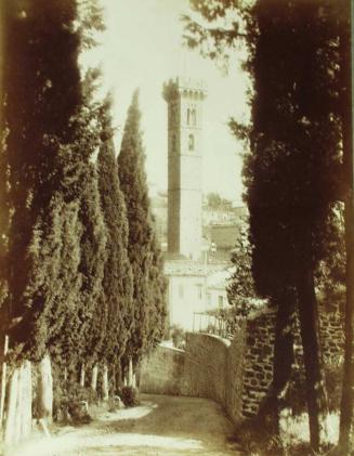 Fiesole-Il Campanile della Cattedrale visto dal Cimitero.