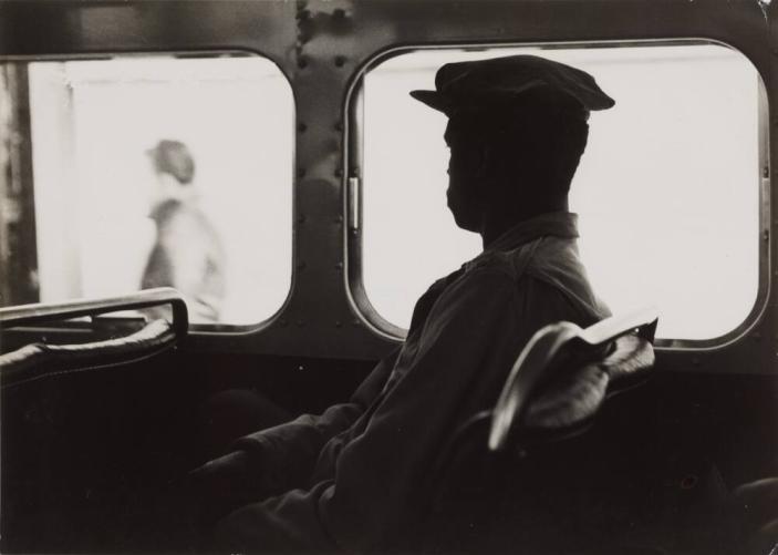 Untitled [Man sitting on the Bus]
