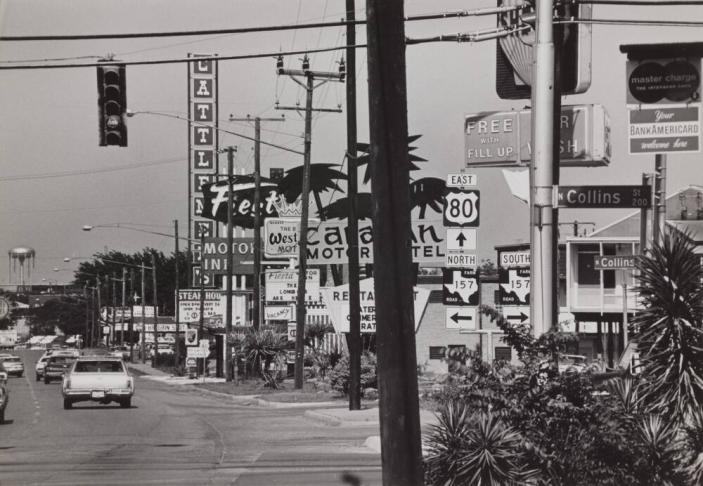 [Street and Business Signs, Texas Farm Road 157 Intersects Highway 80]