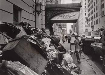 [Side Door of Plaza Hotel During Garbage Strike]