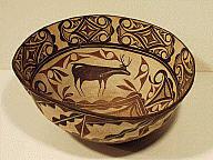Bowl with Deer and Geometric Designs
