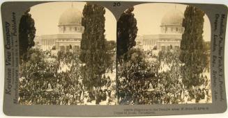 Pilgrims in the Temple area! N. from El Akaa to Dome of Rock, Jerusalem.