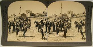 Sheikh El Raschid and his escorts, famous Bedouins Palestine, Bethpage.