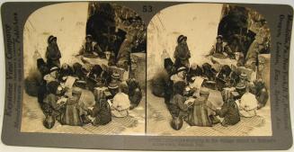 Little folks studying at the village school in Samuel's home town, Ramah, Palestine.