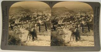 Beautiful Nazareth; outlook S. from hills above town to historic Esdraelon, Palestine.