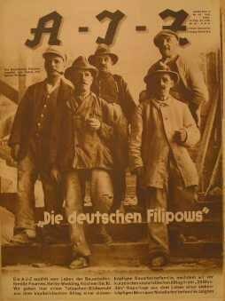"Die deutschen Filipows"  Der Bauarbeiter Fournes (zweiter von links) mit seinen Kollegen