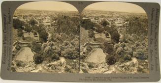 Down the upper Jordan Valley, S. W. from Caesarea Philippi on Mt. Hermon, Palestine.