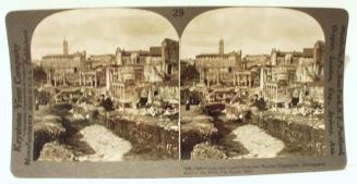 Forum and Capitol from near the Basilica of Constantine, showing ancient pavement of the Sacra Via, excavated 1900