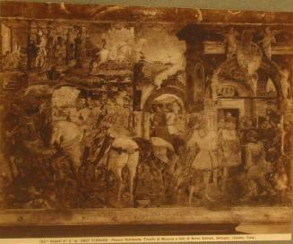 Wall Fresco:  horses and human figures, arch on right