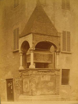 Square Monument.  Coffin on raised platform within four columns