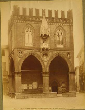 Gothic arched market, pulpit cantilevered at center of 2nd level