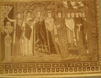 Mosaic in Basilica di S. Vitale: the Empress Teodora and her retinue.