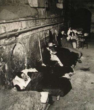 The crypt of Christ Church, Spitalfields, during one of the first raids on London