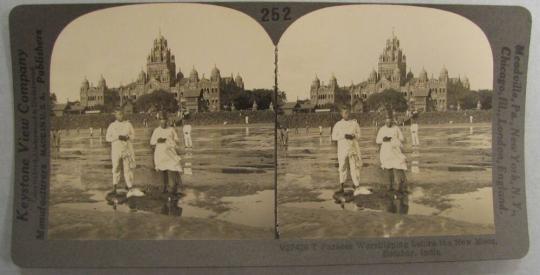 Parsees Worshipping before the New Moon, Bombay, India.