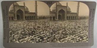 Devout Mohammedans Prostrate at Prayer Time-Jama Masjid, India's Greatest Mosque, Delhi.