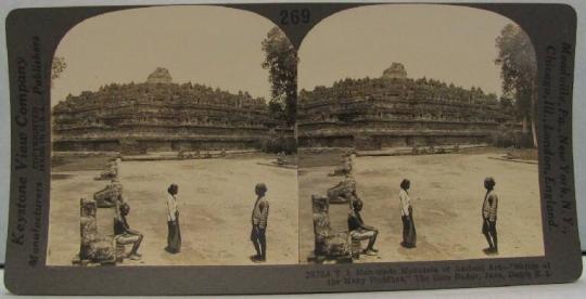 A Man-made Mountain of Ancient Art-"Shrine of the Many Buddhas," The Boro Budur, Java, Dutch E. I.