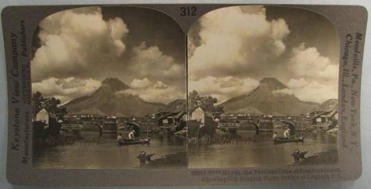 Mayon, the Peerless Cone of Southern Luzon, Showing Old Spanish Stone Bridge at Legaspi, P.I.