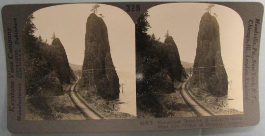 Picturesque Grandeur of Columbia River, West Past "Pillars of Hercules," Oregon.