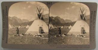 In the Village of Blackfeet Indians near St. Mary's Lake, Glacier National Park, Montana