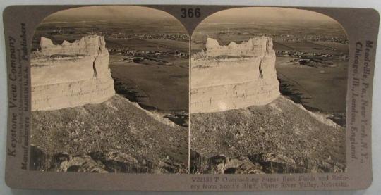 Overlooking Sugar Beet Fields and Rifinery from Scott's Bluff, Platte River Valley, Nebraska.