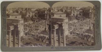 Temple of Vespatian, Arch of Septimius Severus-E. from Capitol-Forum, Rome, Italy.