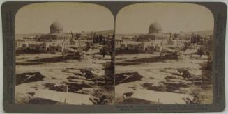 The "Dome of the Rock" where the Temple Altar stood, Mt. Moriah, Jerusalem, Palestine.