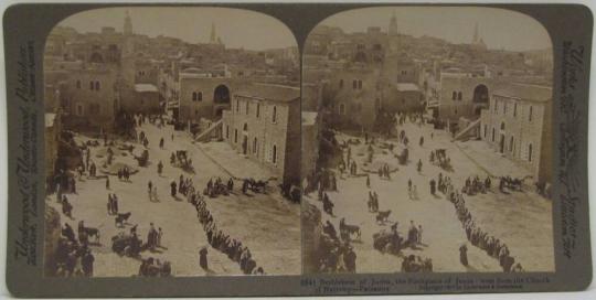 Bethlehem of Judea, the Birthplace of Jesus-west from the Church of Nativity- Palestine.