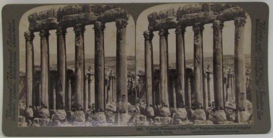 Colossal Remnants of the "Sun" Temple-the grandest of antiquity -Baalbek, Syria.