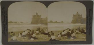 Cliff House and Seal Rocks, From the Crowded Beach, Steamer Entering Golden Gate, San Francisco, California