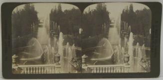 The Fountains from the Imperial Palace, Peterhof, Russia.