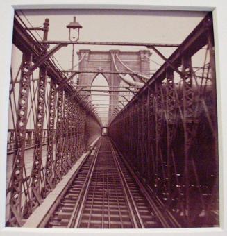 Brooklyn Bridge Rail Tracks and Tower