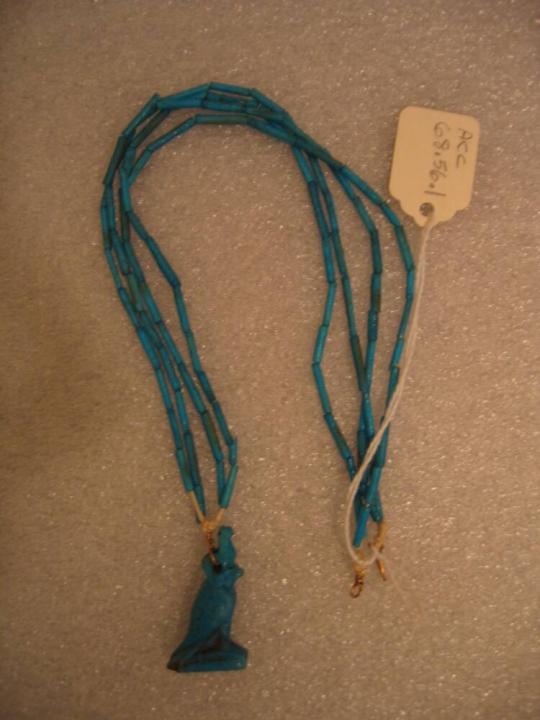 Double Strand Bead Necklace with Horus Pendant