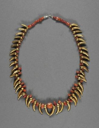 Carnelian and Gold Claw Necklace