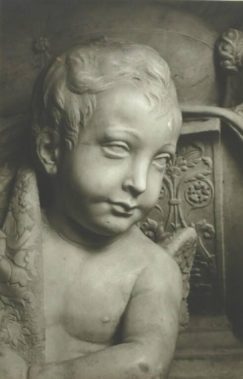 Putto as the Head of the Bier, The Tomb by Antonio Rossellino for the Cardinal of Portugal, San Miniato, Florence