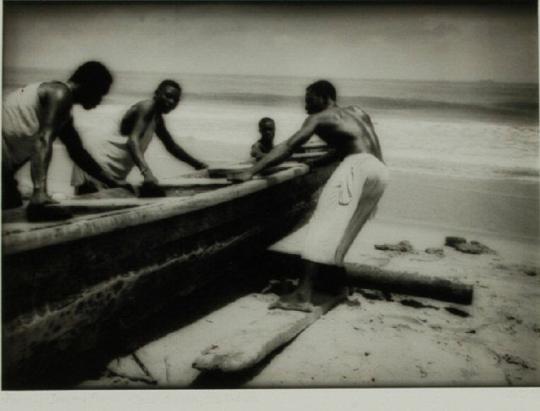 Fishermen Dragging Pirogue, Cote d'lvoire