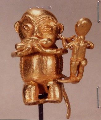 Ring (Monkey eating/Man with rifle)