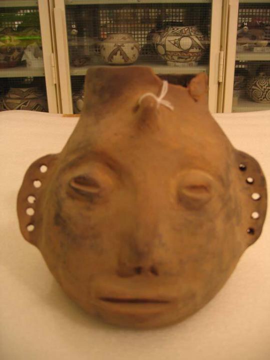 Modern Facsimile of Mississippian Human Head Effigy Jar